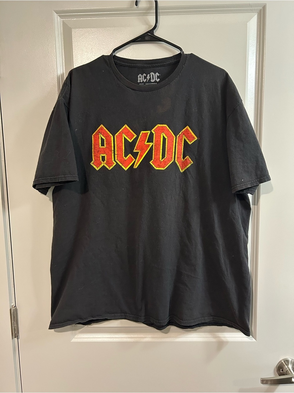 AC/DC Black Tee with Red & Yellow Lightning Logo